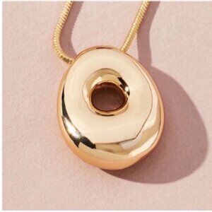 New! Anthropologie Gold Bubble Initial Monogram Necklace NWOT